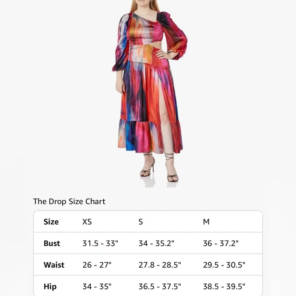 The Drop Women's Multi Print Asymmetrical Neckline Maxi Dress - Picture 12 of 13